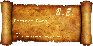 Bertram Emma névjegykártya